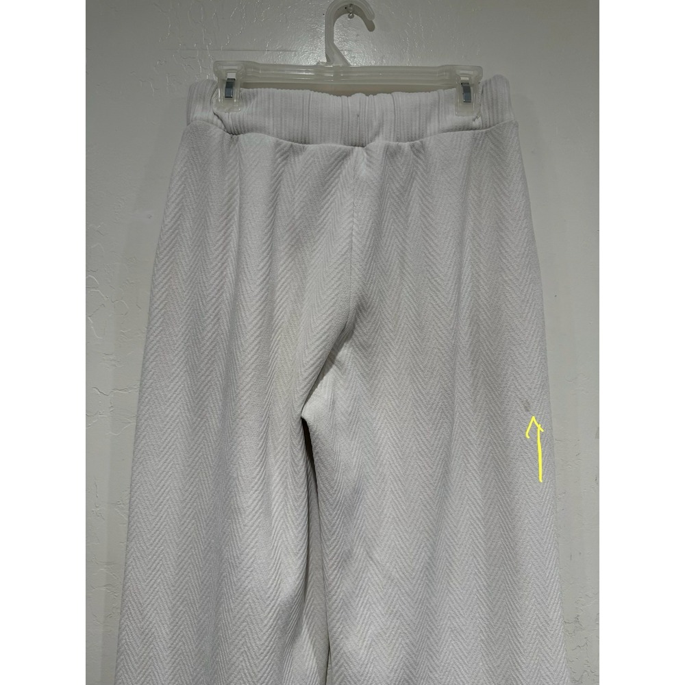 Alo Yoga Ivory White Herringbone Textured Wide Leg Lounge Pants Womens Size S - Picture 7 of 7